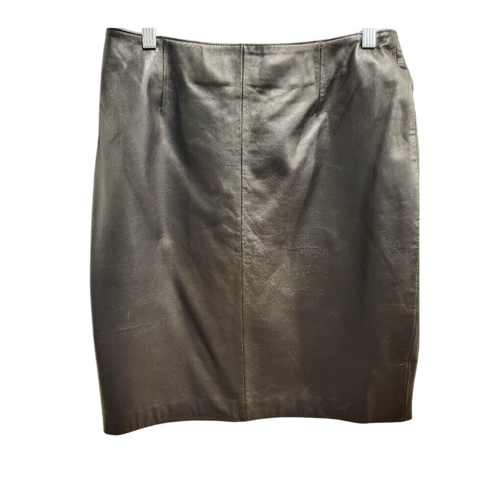 NWT JLC New York Mini Skirt Leather‎ Black Sz 12 Edgy Retro